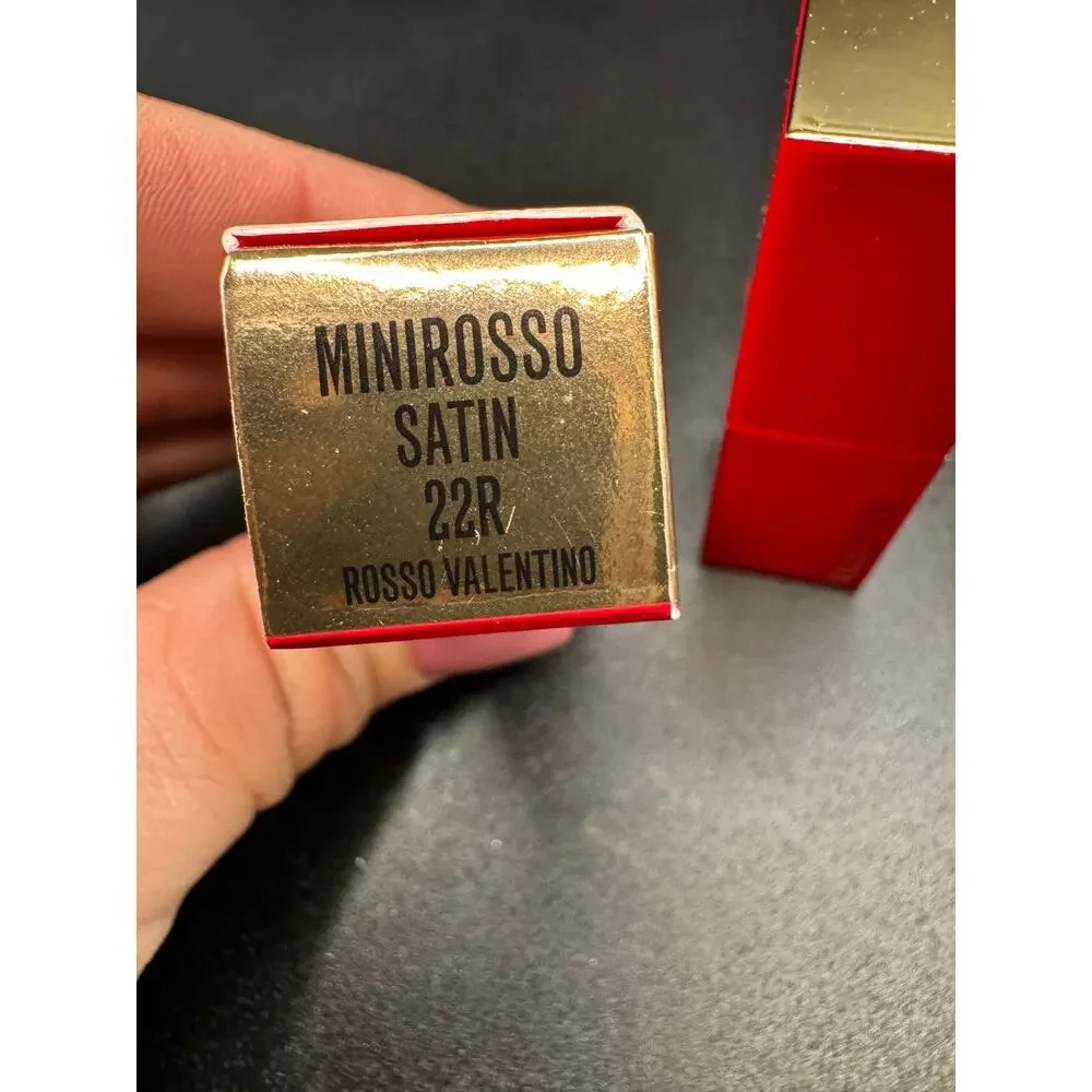 NWT Valentino Mini Lipstick Minirosso Satin 22R Rosso Valentino